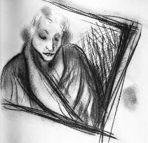 Porträtt Eva Eva 1937 blyerts i skissbok