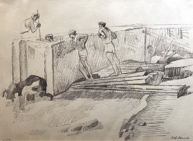 Axel Hennix´ tavlor Byggarna