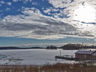 Panorama Strängnäafjärden  Panorama över Strängnäsfjärden, från Kapellet 13 februari.