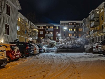 Kapellets gård  Kapellets gård i kvällsbelysning 22 januari.
