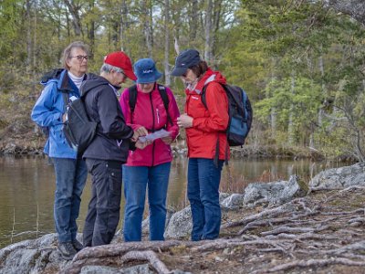 Järgarskogens naturrreservat Här är vi - på udden vid sjön Yngern i Jägarskogen.