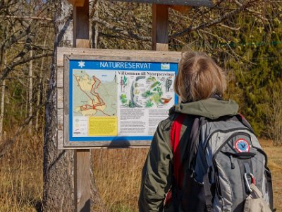 Nytorpsravinen Infotavla vid början av rundslingan i området.