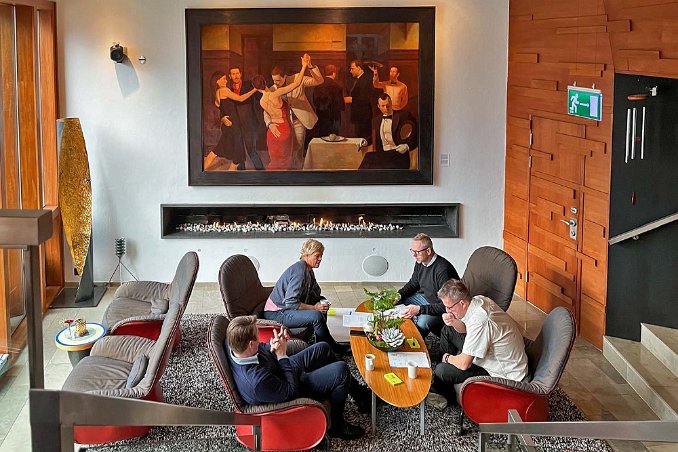 Avalon hotells övre lobby 