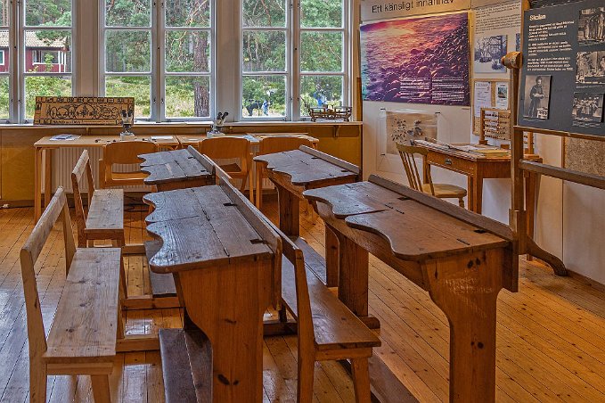 Skolsal Skolsalen i hembygdsmuseet som tidigare var skola.