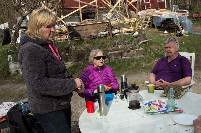 Fika vid starten Vi hann med en fika innan vandringen startade.