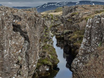 Nationalparken Thingvellir Sprickälv i nationalparken Thingvellir, Island.