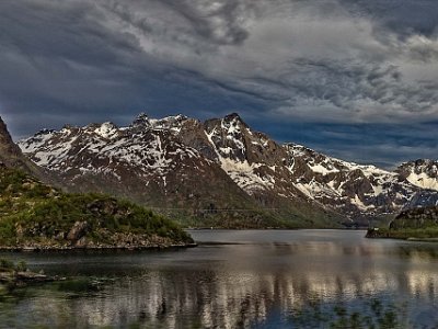 Slöverfjord Vägvy vid Slöverfjord på E10.