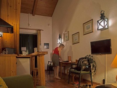 Hotellvy i Alcochete Entrerum, köksvrå