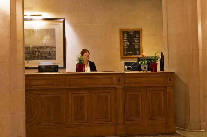 Receptionen Receptionen i La Plaza hotell.