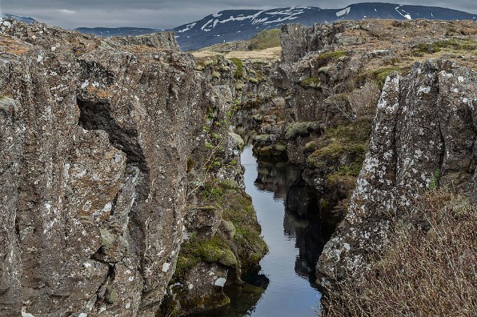 Nationalparken Thingvellir Sprickälv i nationalparken Thingvellir, Island.