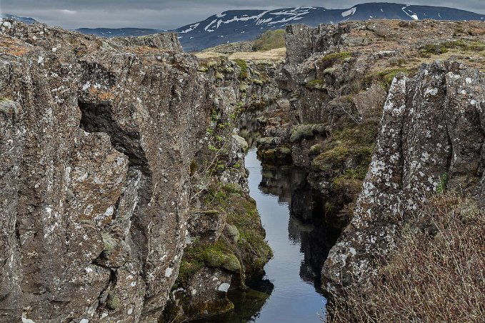 Nationalparken Thingvellir Sprickälv i nationalparken Thingvellir, Island.